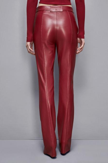 Pantalón ajustado con cremallera, Rojo
