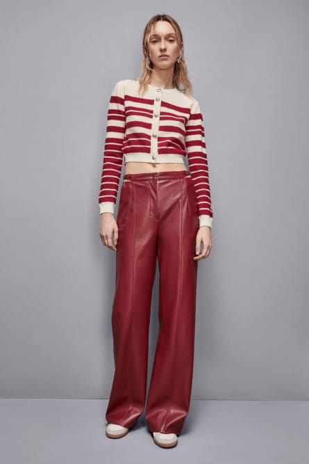 Palazzo pants with slash, Red, Patrizia Pepe