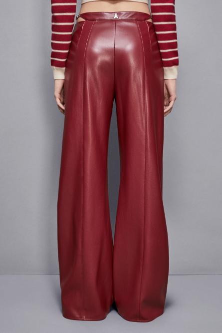 Palazzo pants with slash, Red, Patrizia Pepe
