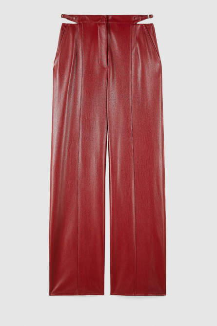Palazzo pants with slash, Red, Patrizia Pepe
