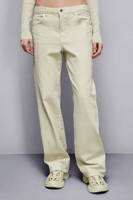 Essential denim straight pants, Green, Patrizia Pepe
