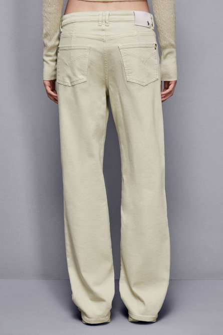 Essential denim straight pants, Green, Patrizia Pepe