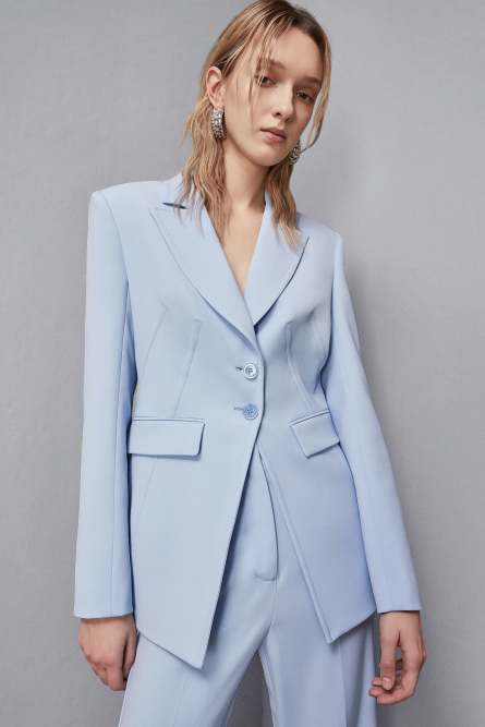 Essential feminine fit two-button jacket, Light Blue, Patrizia Pepe