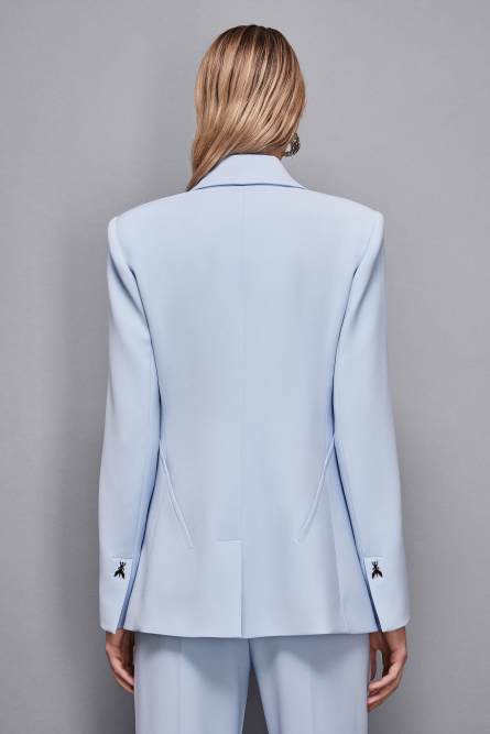 Essential feminine fit two-button jacket, Light Blue, Patrizia Pepe