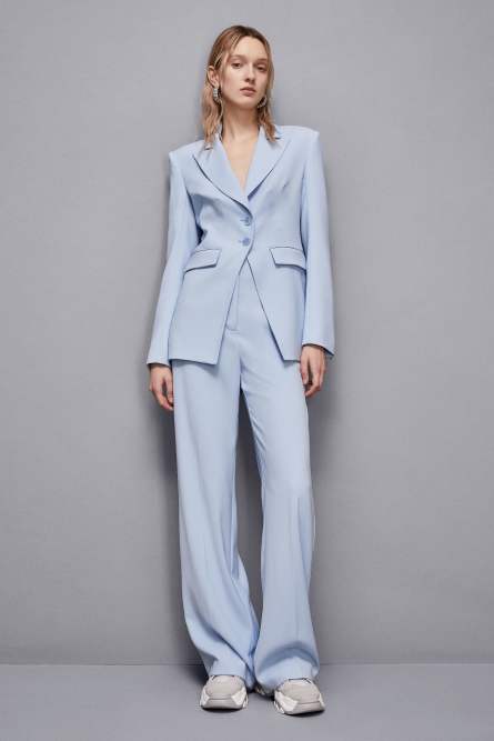Essential feminine fit two-button jacket, Light Blue, Patrizia Pepe
