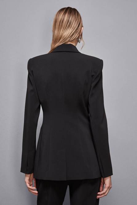 Zippered two-button jacket, Black, Patrizia Pepe