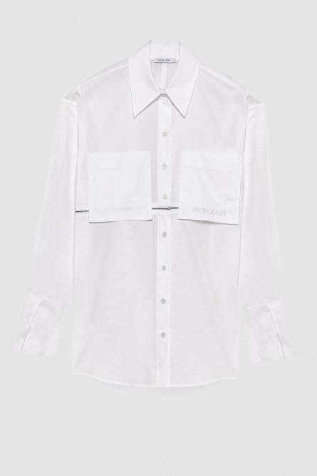 Zippered over shirt, White, Patrizia Pepe