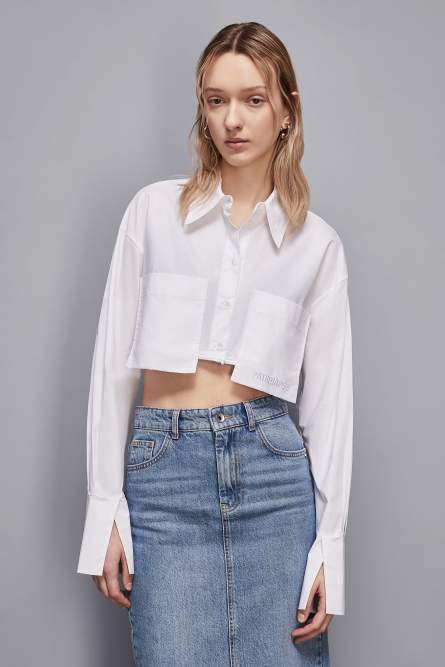 Zippered over shirt, White, Patrizia Pepe