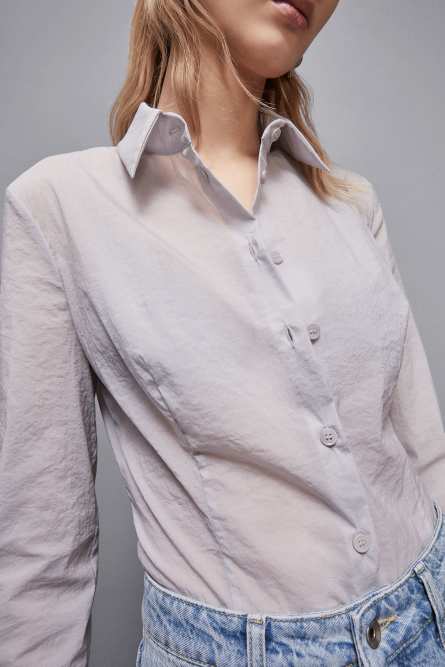 Shirt with feminine fit, Grey, Patrizia Pepe