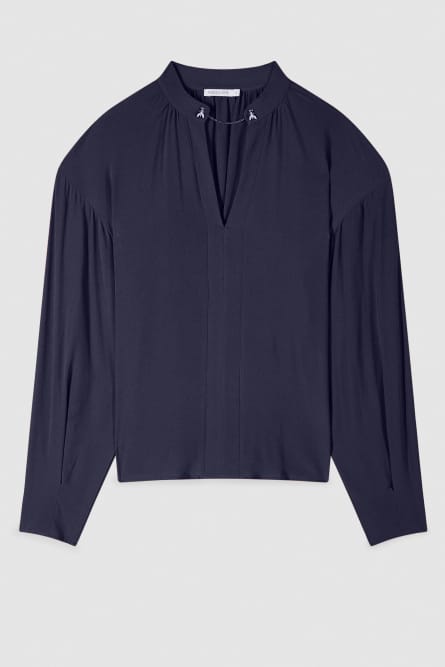 Tunic with cufflinks, Blue, Patrizia Pepe