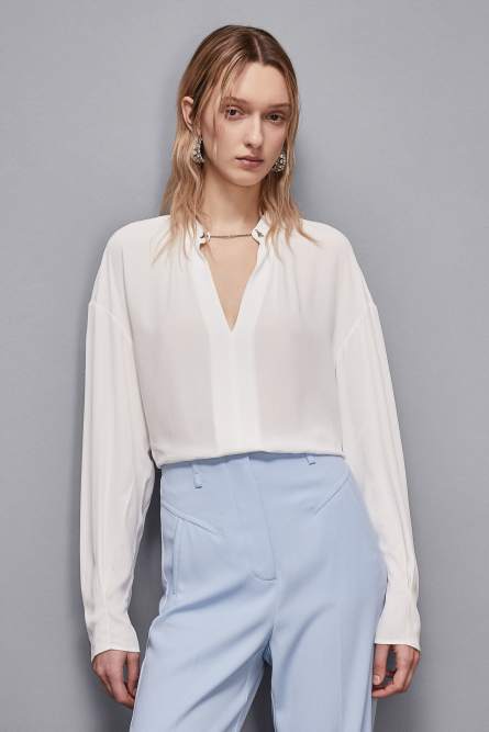 Tunic with cufflinks, White, Patrizia Pepe
