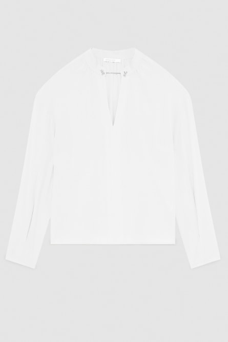 Tunic with cufflinks, White, Patrizia Pepe