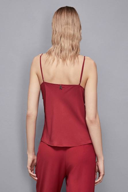 Top „Essential“ mit Trägern und Spitze, Rot, Patrizia Pepe