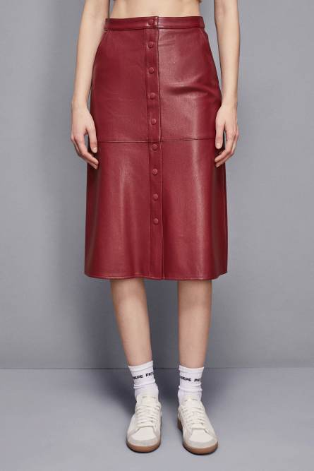Flared skirt with buttons, Red, Patrizia Pepe