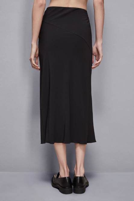 Essential midi skirt with jewel detail, Black, Patrizia Pepe