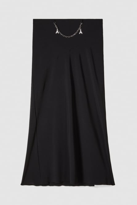 Essential midi skirt with jewel detail, Black, Patrizia Pepe
