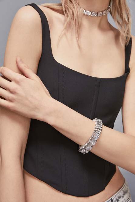 Diamond cut bracelet, Silver, Patrizia Pepe