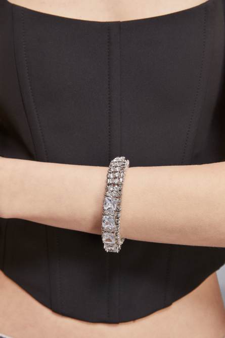 Diamond cut bracelet, Silver, Patrizia Pepe