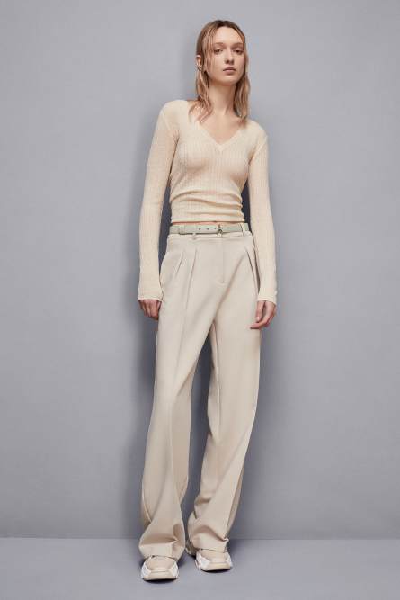Super light V neck sweater, Beige, Patrizia Pepe