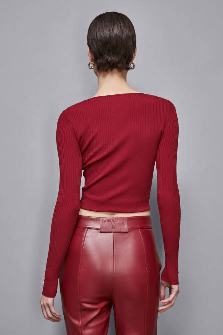 Pull « Essential » avec noeud, Rouge, Patrizia Pepe