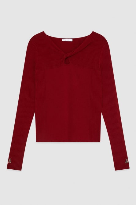 Pull « Essential » avec noeud, Rouge, Patrizia Pepe
