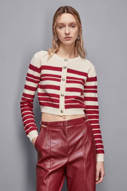 Striped cardigan, Beige, Patrizia Pepe