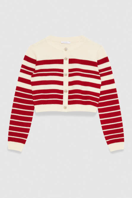 Striped cardigan, Beige, Patrizia Pepe