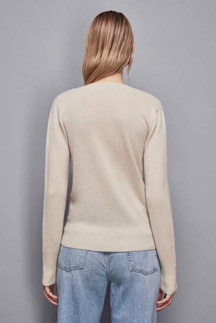 V-neck Cashmere Jumper, Beige, Patrizia Pepe