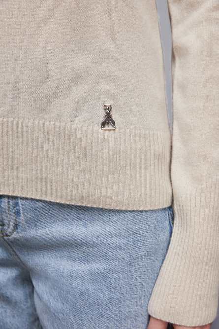 V-neck Cashmere Jumper, Beige, Patrizia Pepe