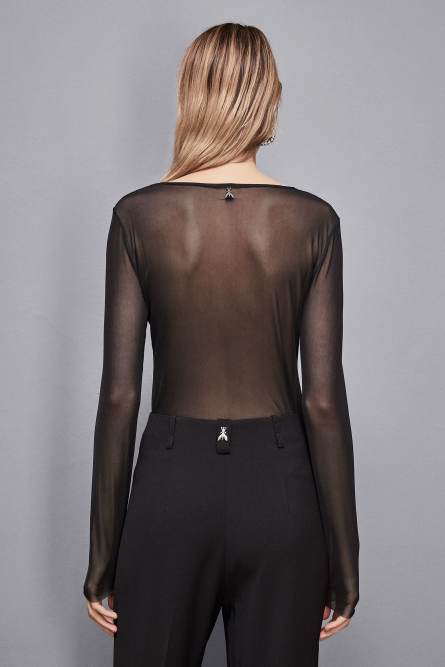 Топ Essential из тюля, Черный, Patrizia Pepe