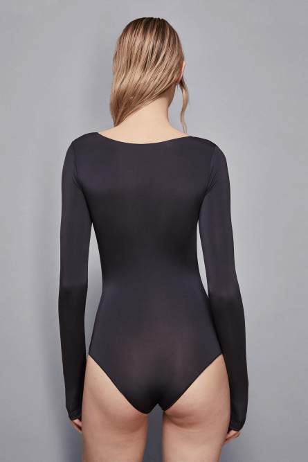 Long-sleeved body, Black, Patrizia Pepe
