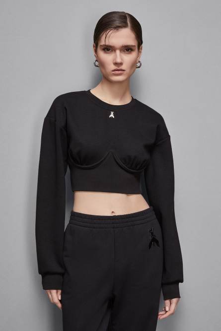 Sweat court, Noir, Patrizia Pepe