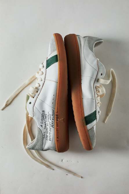 SKIN Sneakers in leather with lettering, White, Patrizia Pepe