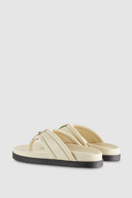 Nappa leather slippers, Black, White, Patrizia Pepe