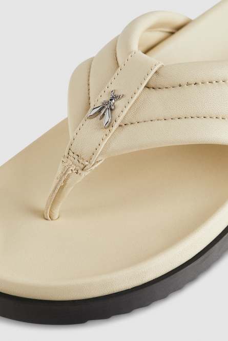 Nappa leather slippers, Black, White, Patrizia Pepe