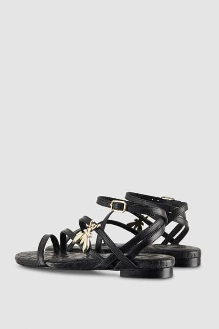 Sandals with criss-cross straps, Black, Patrizia Pepe