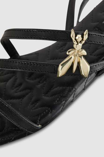 Sandals with criss-cross straps, Black, Patrizia Pepe
