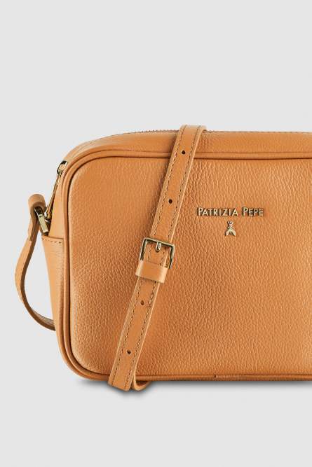 Fly skórzana torba typu Camera bag z wewnętrzną kieszenią, Skórzany, Patrizia Pepe