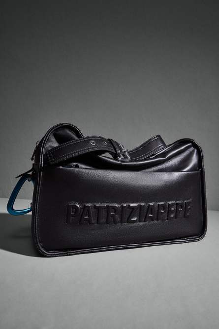 (IM)PERFECTION leather shopping bag, Black, Patrizia Pepe