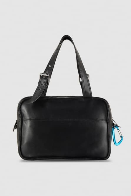 (IM)PERFECTION leather shopping bag, Black, Patrizia Pepe