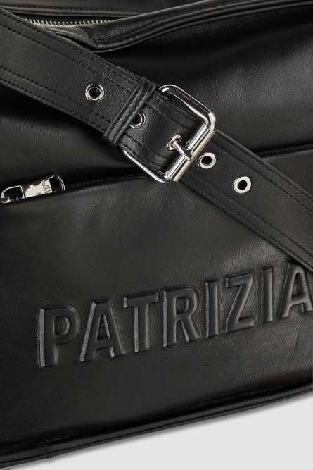 (IM)PERFECTION leather shopping bag, Black, Patrizia Pepe