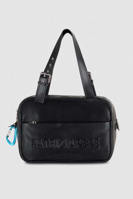 (IM)PERFECTION leather shopping bag, Black, Patrizia Pepe