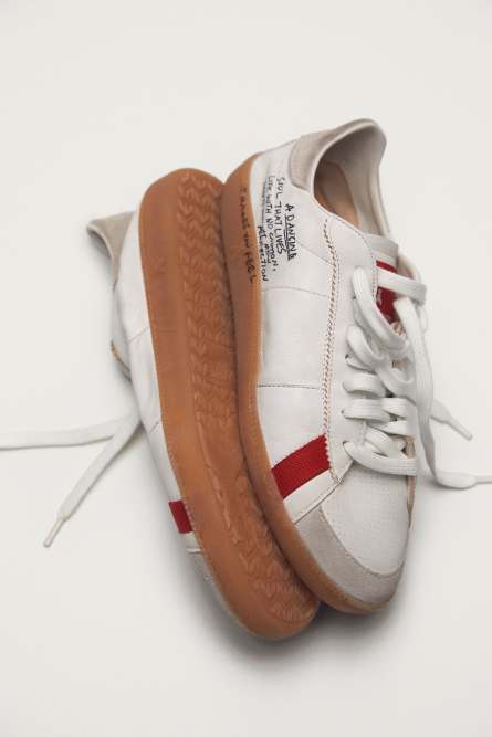 SKIN Sneakers in leather with lettering, White, Patrizia Pepe