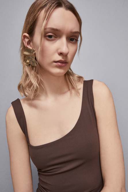Robe midi en jersey Essential, Marron, Patrizia Pepe