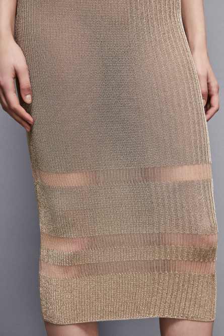 Sleeveless dress with wide neckline, Gold, Patrizia Pepe