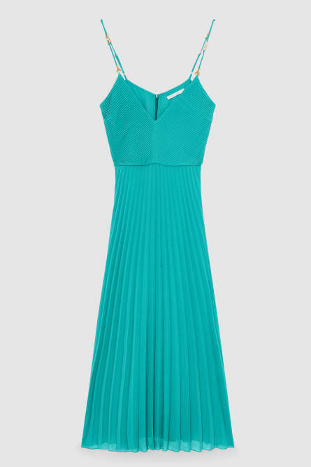 Essential georgette fitted dress, Green, Patrizia Pepe