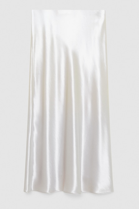 Fluid satin skirt, White, Patrizia Pepe