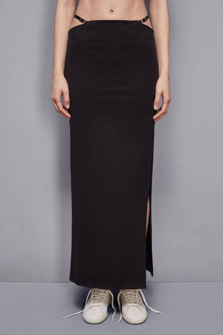Skinny ankle-length jersey skirt, Black, Patrizia Pepe