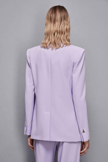 Regular fit double-breasted crepe jacket, Purple, Patrizia Pepe