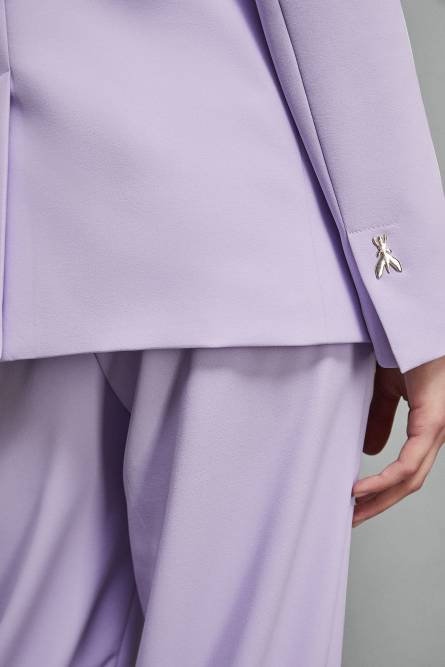 Regular fit double-breasted crepe jacket, Purple, Patrizia Pepe